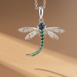 Huitan Fashion – collier pendentif en forme de libellule pour femmes incrusté de zircons cubiques