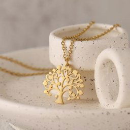 Colliers de la présidence en acier inoxydable pour femmes coeur délicat arbre collier de mode