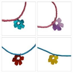 Collier pendentif fleur de niche collier de cou simple ULen nylon tressé réglable tempérament de