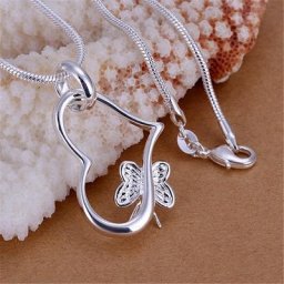 Collier avec pendentif papillon en argent plaqué 925 pour femmes bijoux en argent mode mignon