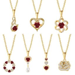 Collier pendentif rose romantique pour femme collier exquis mode fiançailles mariage bijoux