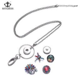 RoyalBeier Carte de Travail Longe Pendentif Collier 18mm Snap Bouton Bijoux Adapte BRICOLAGE Snap