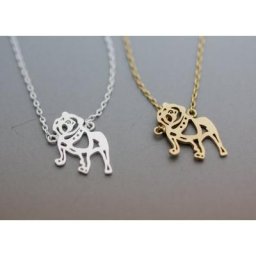 Collier avec pendentif en forme de petit bouledogue pour femme bijoux Animal