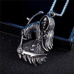 Collier et couteau en acier inoxydable pour hommes pendentif punk portefeuille connecteur de