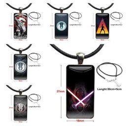 Collier avec Cabochon en verre plaqué acier pour femmes pendentif Long Rectangle fête