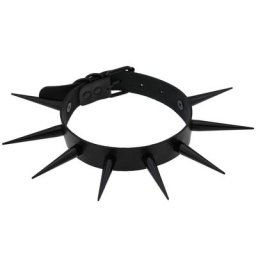 Grand collier en cuir à longues pointes ras du cou Punk Cool pour femmes et hommes Emo métal