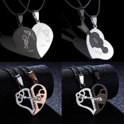 Rinhoo – collier en acier inoxydable pour Couples bijoux en forme de cœur brisé pendentif gravé
