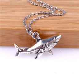 Collier à breloques requin punk pour hommes et femmes tour de cou animal océanique bijoux de la