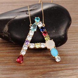 Collier en cuivre avec 26 lettres multicolores pour femmes et filles pendentif en cuivre bijoux de