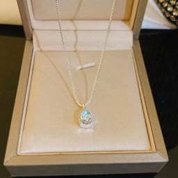 LATS – collier en Zircon argenté en forme de cœur pour femmes pendentif chaîne à clavicule bijoux