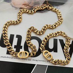 Collier Punk Gold Guba Optics EquiD Letter pour femme tour de cou en titane et acier inoxydable