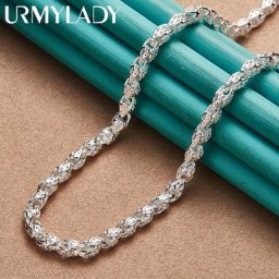 URMYLADY – collier à breloques en bambou pour hommes et femmes chaîne en argent Sterling 925