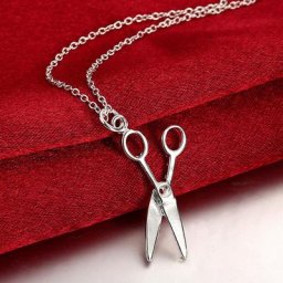 Pendentif mignon en argent 925 petits ciseaux colliers pour femmes couleur argent bijoux à la