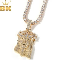 Collier avec pendentif Big Jenus roi BLING en zircone cubique breloque Tennis bijoux hip hop à la