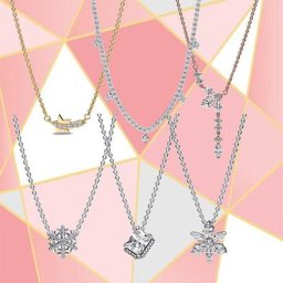 Collier en argent regardé S925 goutte de flocon de neige de Rotterdam goutte de mineur rectangle