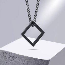 Vnox – collier Triangle carré en métal pour hommes bijou géométrique élégant pendentif creux en