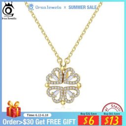 ORSA Jewelry – collier en argent Sterling 925 authentique pour femme pendentif trèfle magnétique