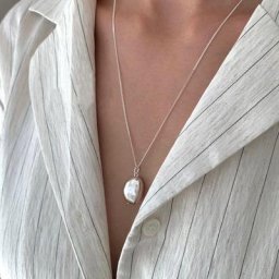 Collier ras du cou en argent regardé 925 pour femme perle géométrique bijoux fins larges fête de