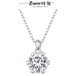 Bamoer – collier U D couleur VVS1 EX 1CT en Moissanite coupe cœurs et flèches pour femmes bijoux