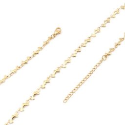 Collier en acier inoxydable 304 45cm 1 pièce pour hommes et femmes bijoux feuille chaînes de