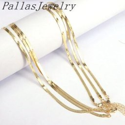 Collier en or plat de 3mm de largeur pour femmes et hommes chaîne Vintage serpent cadeau 10