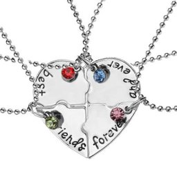 Pendentif avec la lettre Best Friends Forever ensemble de 4 pièces chaîne en strass commémorative