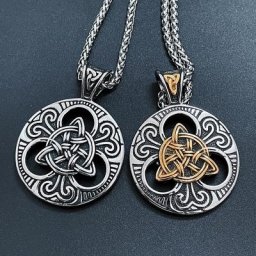Pendentif nordique Odin pour homme collier en acier inoxydable Vintage nœud celtique Viking