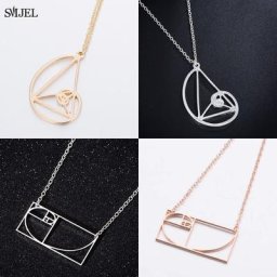 Collier en acier inoxydable avec pendentif Fibonacci Golden Ratio colliers de la présidence bijoux