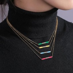 Collier goutte d'huile en émail coloré pour femme bijoux en cuivre plaqué or cadeau de fête
