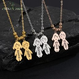 Nextvance-Collier en Acier Inoxydable Gravé avec Nom et Date Personnalisés Perles JOPendant Bijoux