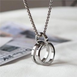 Collier pendentif en acier inoxydable pour hommes et femmes bague de couple bijoux bohèmes punk
