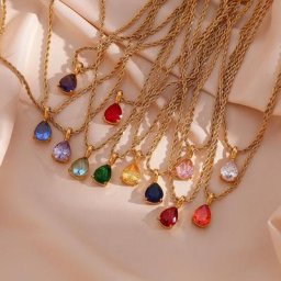 Collier avec pendentif classique en Zircon naturel pour femmes couleur goutte d'eau qualité AAA