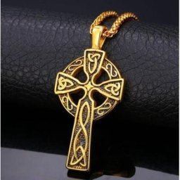 Collier pendentif croix noeud celtique amulette de foi religieuse chrétienne bijoux vintage mode