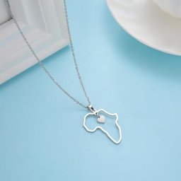 Cazador-Collier avec pendentif carte africaine pour femme bijou en acier inoxydable cadeau