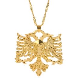 Albanie Eagle Discuting Pendant Presidency Choker for Men and Women Gold Silver Document JA ian