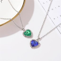 Collier à breloques Titanic Coussins of Ocean pour femme bijoux en cristal bleu pendentif Love