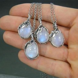 Pendentif Antique en pierre de lune en forme de goutte d'eau pour femmes et filles bijou