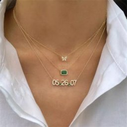 Collier personnalisé réglable avec date pierre de naissance cubique personnalisé pendentif numéro