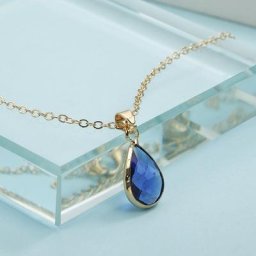 Collier en cristal bleu rouge pour femmes cadeau pour ami vacances d'été vente en gros 2020