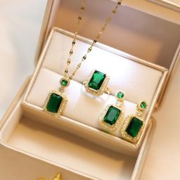 Zunderes-Ensemble de bijoux en acier inoxydable pour femme collier pendentif géométrique boucles