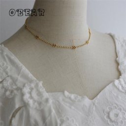SION L-Collier Fleur de Mars Riz en Acier Inoxydable pour Femme et Fille Bijoux de Tempérament