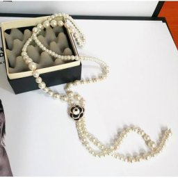 Collier pendentif camélia pour femme perles longues collier de la présidence bijoux de luxe fête