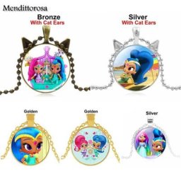 Collier pendentif cabochon en verre fait à la main perles Maxi collier de bijoux miroitement et