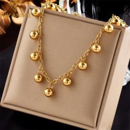 XIYANIKE – Collier en acier inoxydable 316L pendentif boule accessoires pour femmes Simple