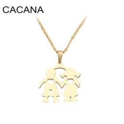 CACANA – collier en acier inoxydable pour hommes et femmes pour Couple amoureux pendentif ras du