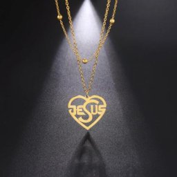 Cazador-Collier Pendentif Coeur de Jésus Chrétien pour Femme Acier Inoxydable Cadeau Bijoux