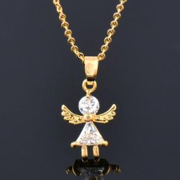 LEEKER breloque petit ange pendentif collier chaîne pour femmes filles cristal pierre personnalisé