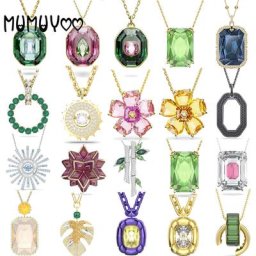 Collier réglable en cristal vert pour femme bijoux fantaisie Swa haute qualité charme original