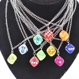 Pendentif en résine transparente collier de dés multicolore bijoux cadeaux pour femmes nouvelle