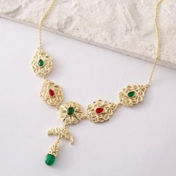 Collier vintage multi-pierres précieuses pour femmes bijoux de mariage populaires vêtements